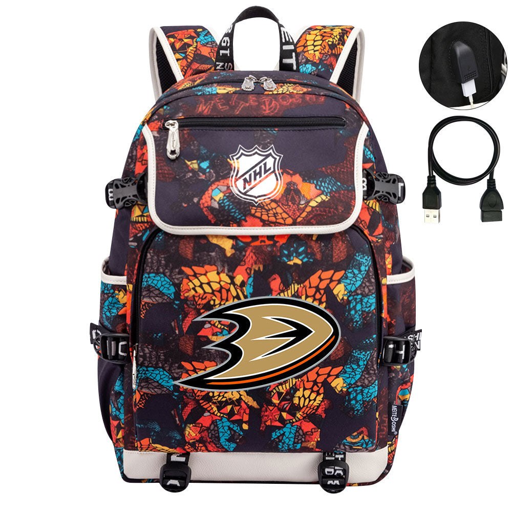 Anaheim Ducks Hockey Team Backpack School Notebook Travel Bags