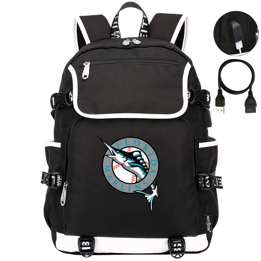 Florida Marlins Backpack School Notebook Travel Bags