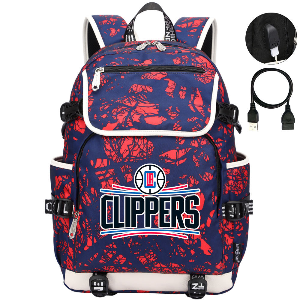 Los Angeles Clippers Backpack School Notebook Travel Bags