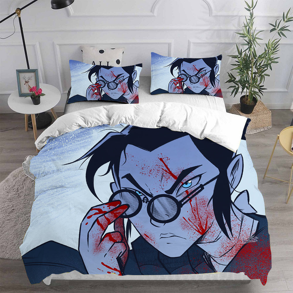 Blue Eye Samurai Cosplay Bedding Set Duvet Cover Pillowcases Halloween Home Decor