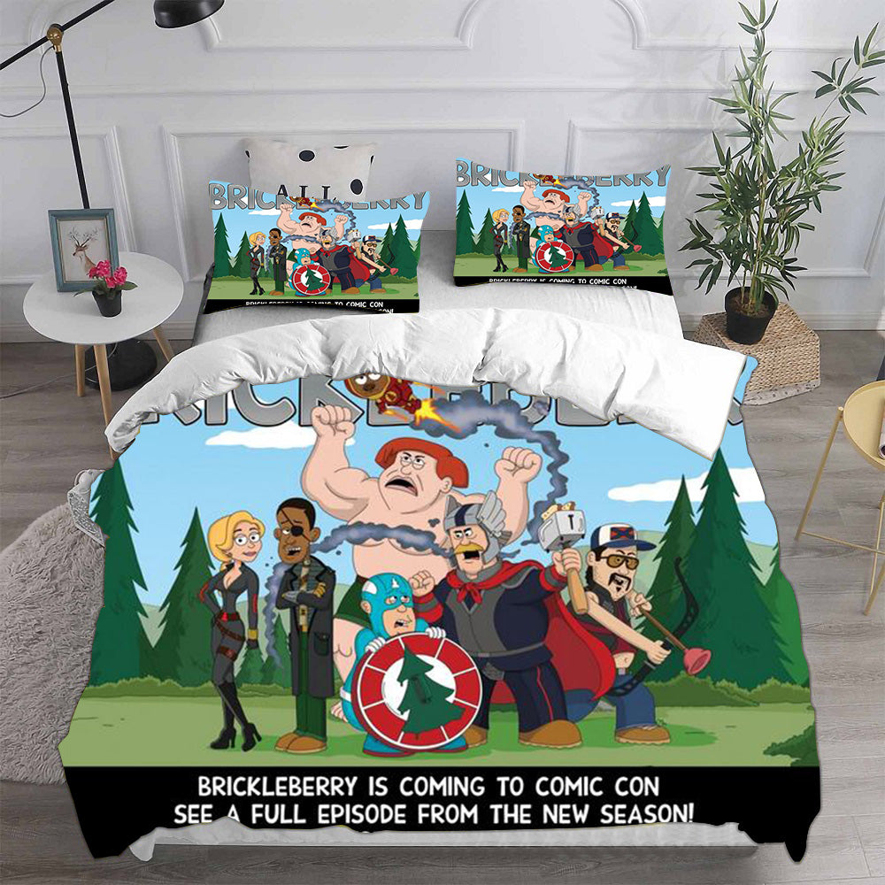 Brickleberry Cosplay Bedding Set Duvet Cover Pillowcases Halloween Home Decor