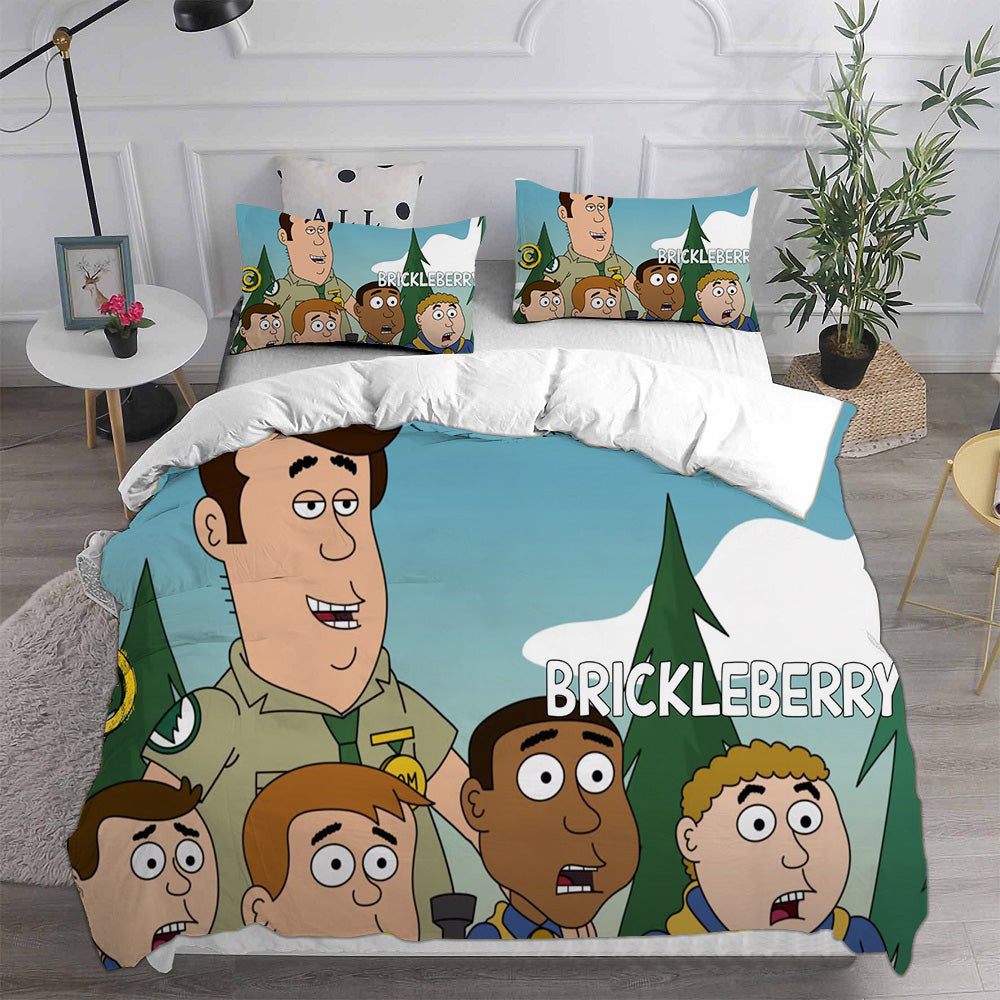 Brickleberry Cosplay Bedding Set Duvet Cover Pillowcases Halloween Home Decor