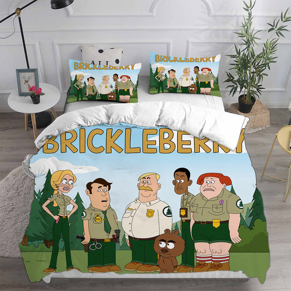 Brickleberry Cosplay Bedding Set Duvet Cover Pillowcases Halloween Home Decor