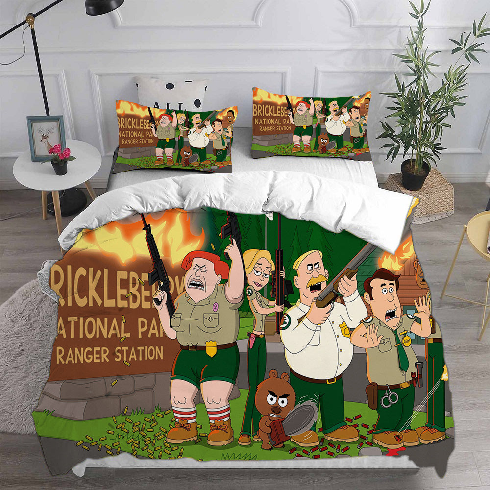 Brickleberry Cosplay Bedding Set Duvet Cover Pillowcases Halloween Home Decor