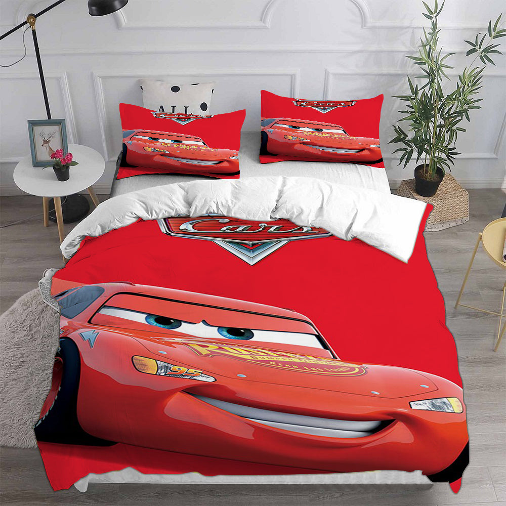 Cars Cosplay Bedding Set Duvet Cover Pillowcases Halloween Home Decor