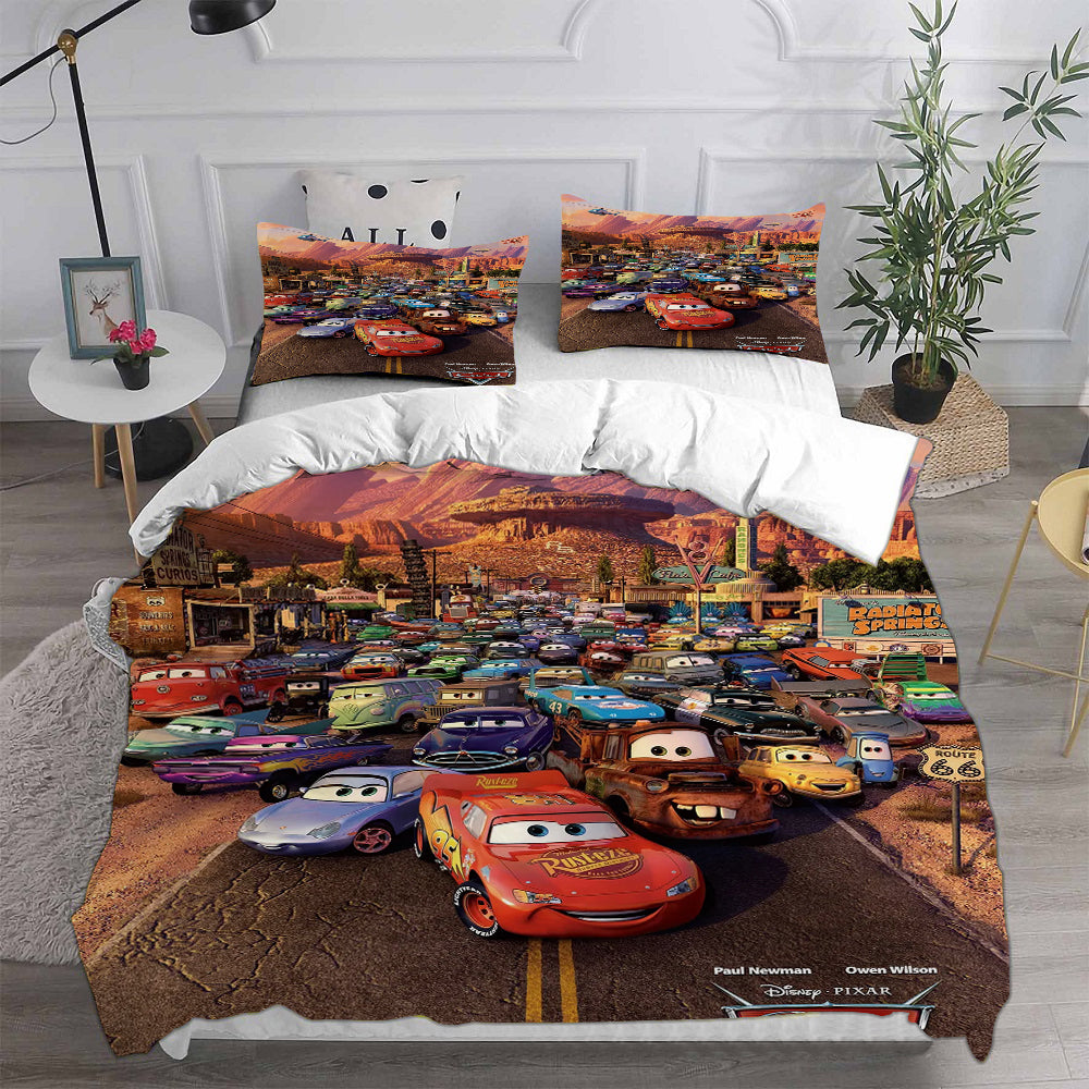 Cars Cosplay Bedding Set Duvet Cover Pillowcases Halloween Home Decor