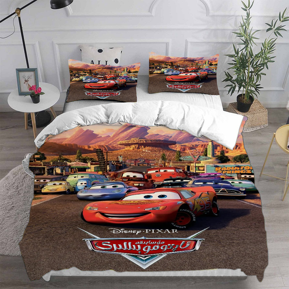 Cars Cosplay Bedding Set Duvet Cover Pillowcases Halloween Home Decor