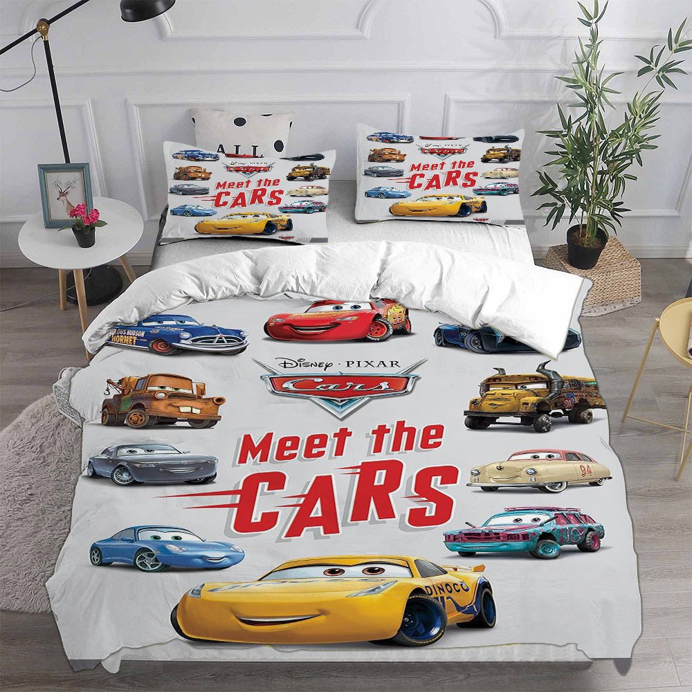 Cars Cosplay Bedding Set Duvet Cover Pillowcases Halloween Home Decor