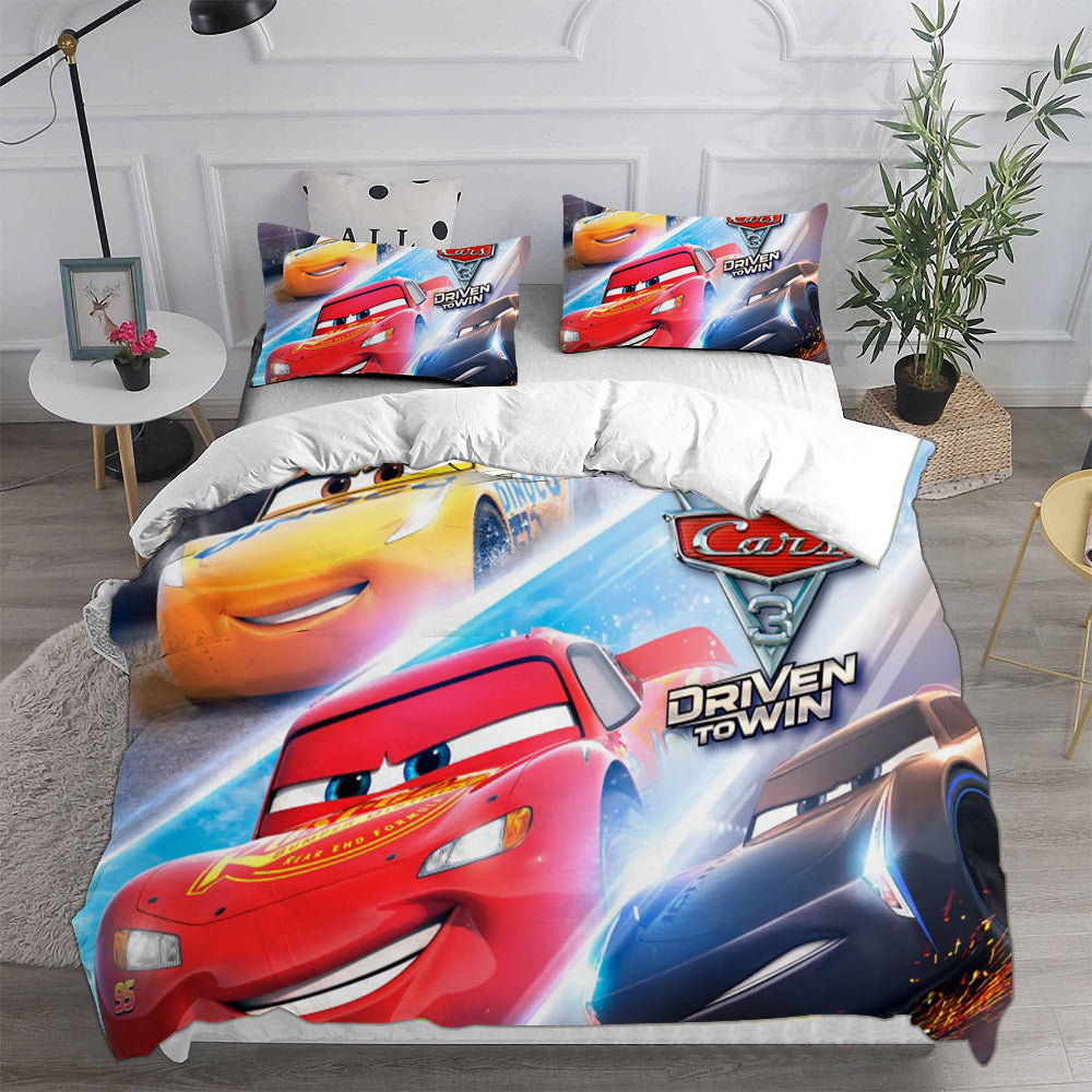 Cars Cosplay Bedding Set Duvet Cover Pillowcases Halloween Home Decor