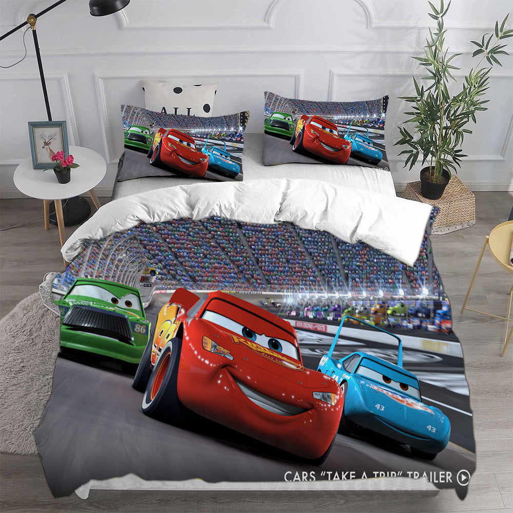 Cars Cosplay Bedding Set Duvet Cover Pillowcases Halloween Home Decor