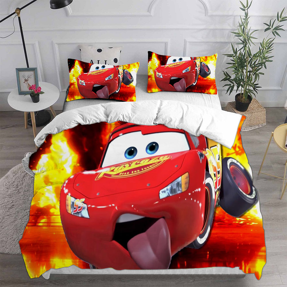 Cars Cosplay Bedding Set Duvet Cover Pillowcases Halloween Home Decor