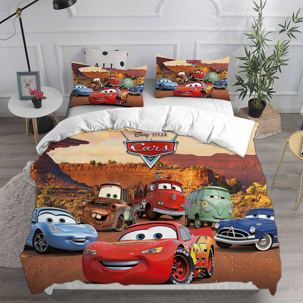 Cars Cosplay Bedding Set Duvet Cover Pillowcases Halloween Home Decor