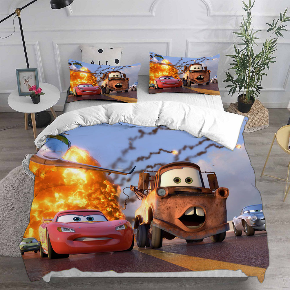 Cars Cosplay Bedding Set Duvet Cover Pillowcases Halloween Home Decor