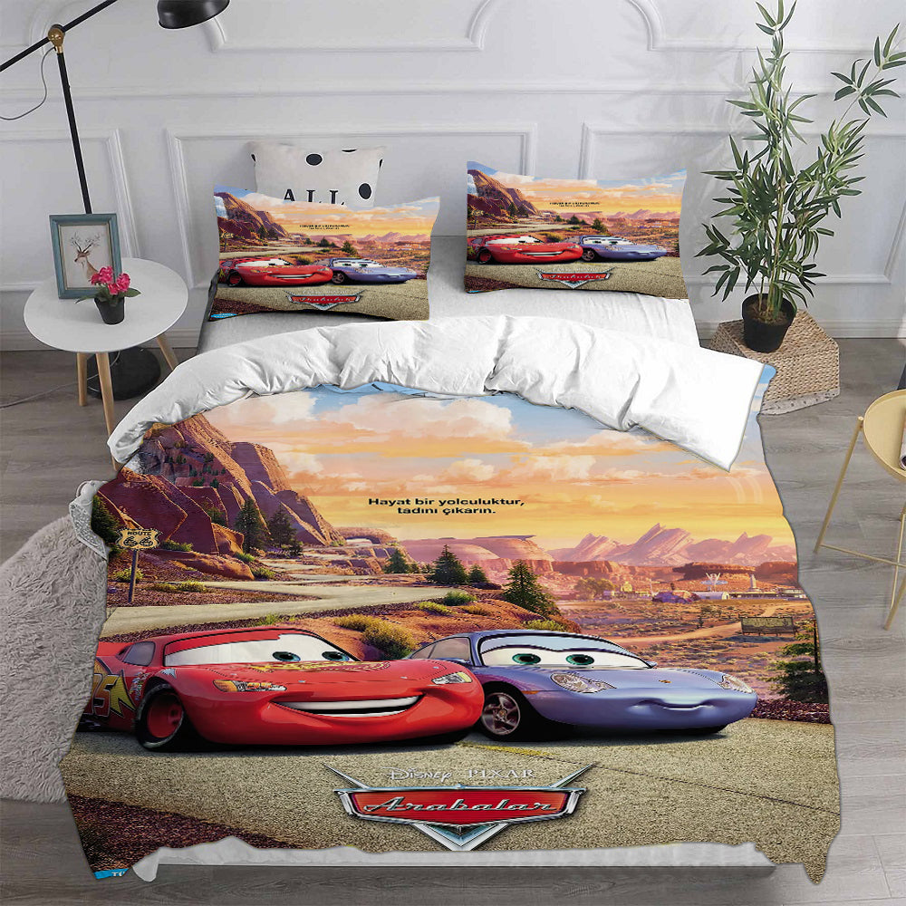 Cars Cosplay Bedding Set Duvet Cover Pillowcases Halloween Home Decor