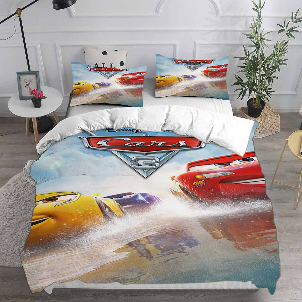 Cars Cosplay Bedding Set Duvet Cover Pillowcases Halloween Home Decor