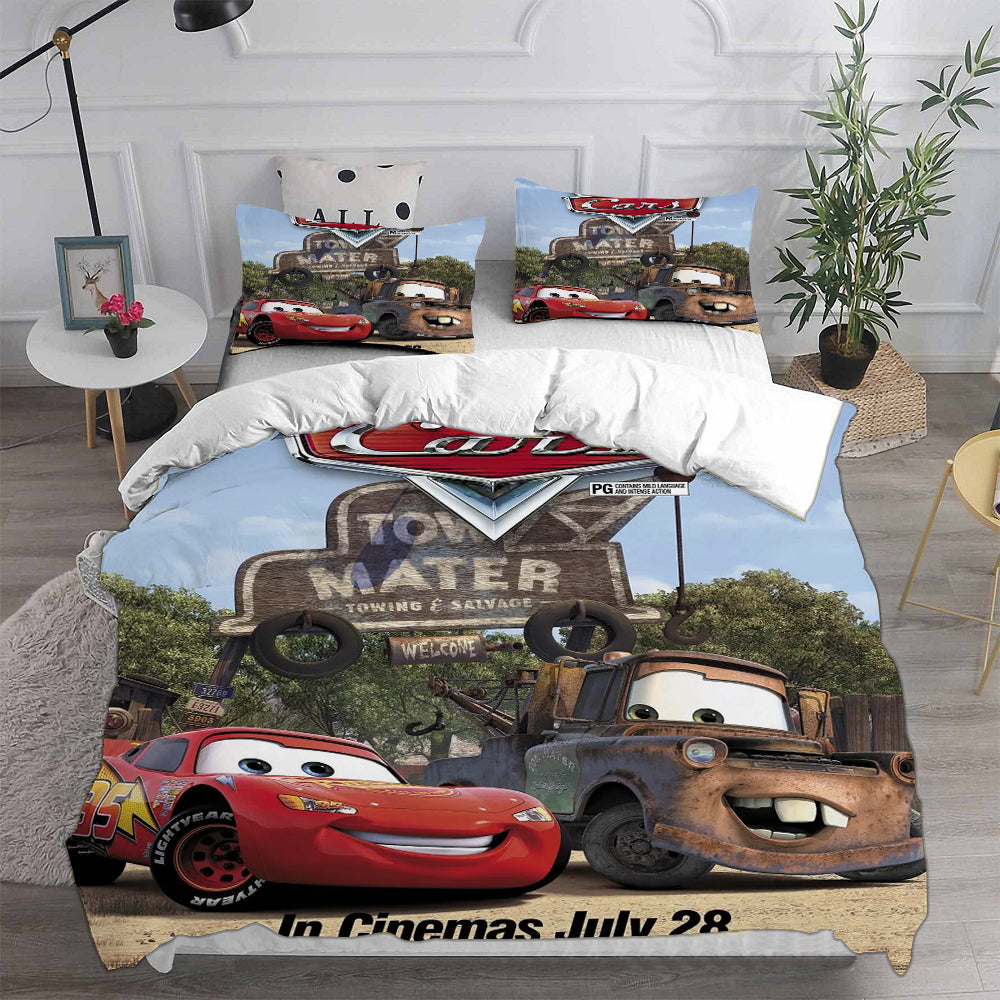 Cars Cosplay Bedding Set Duvet Cover Pillowcases Halloween Home Decor