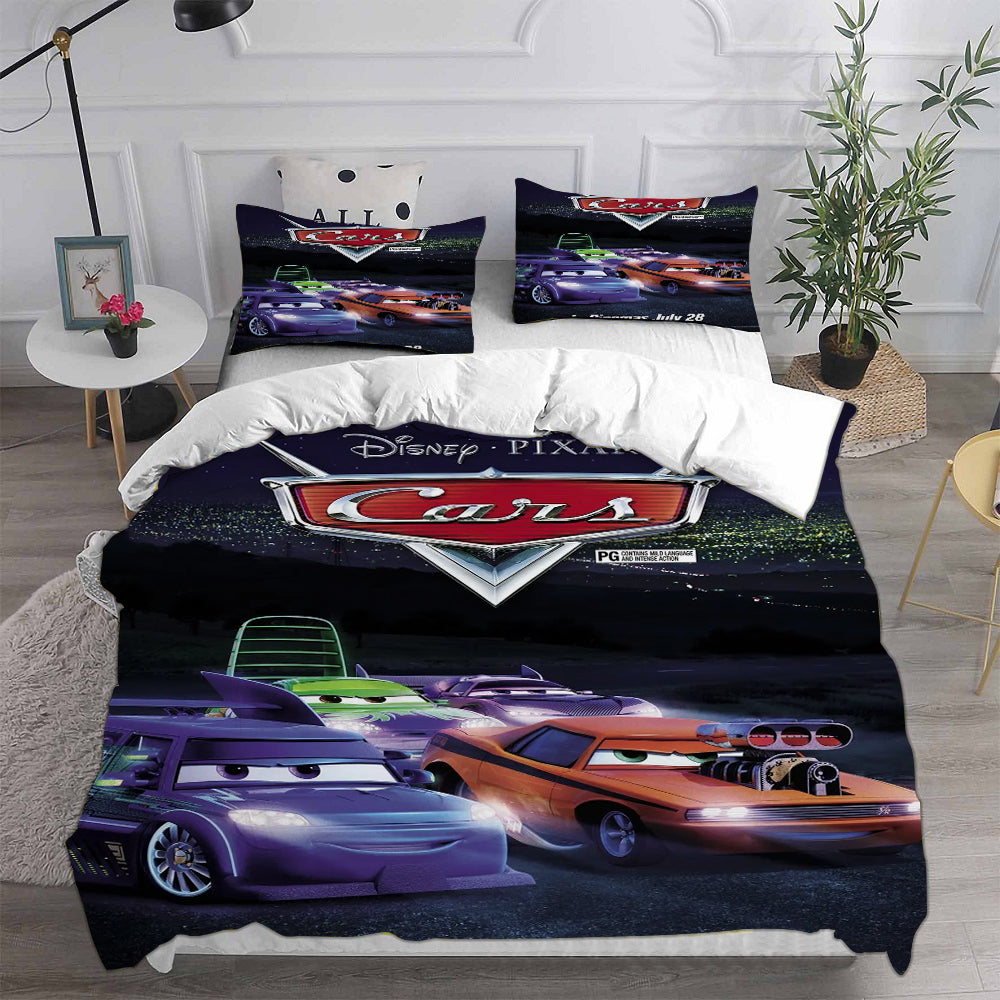 Cars Cosplay Bedding Set Duvet Cover Pillowcases Halloween Home Decor