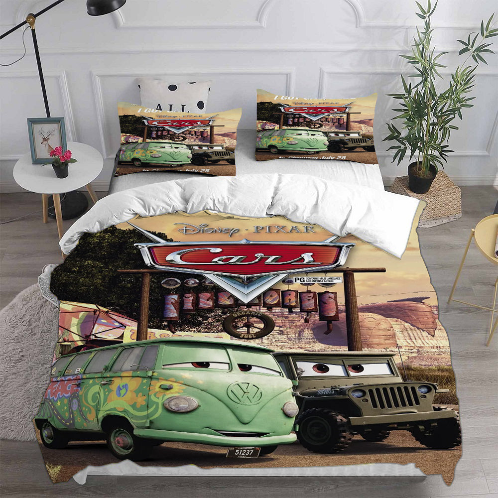 Cars Cosplay Bedding Set Duvet Cover Pillowcases Halloween Home Decor