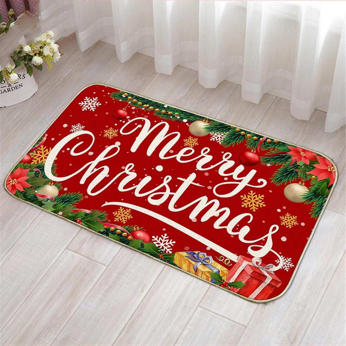 Christmas Carpet Living Room Bedroom Mats Kitchen Bathroom Rugs