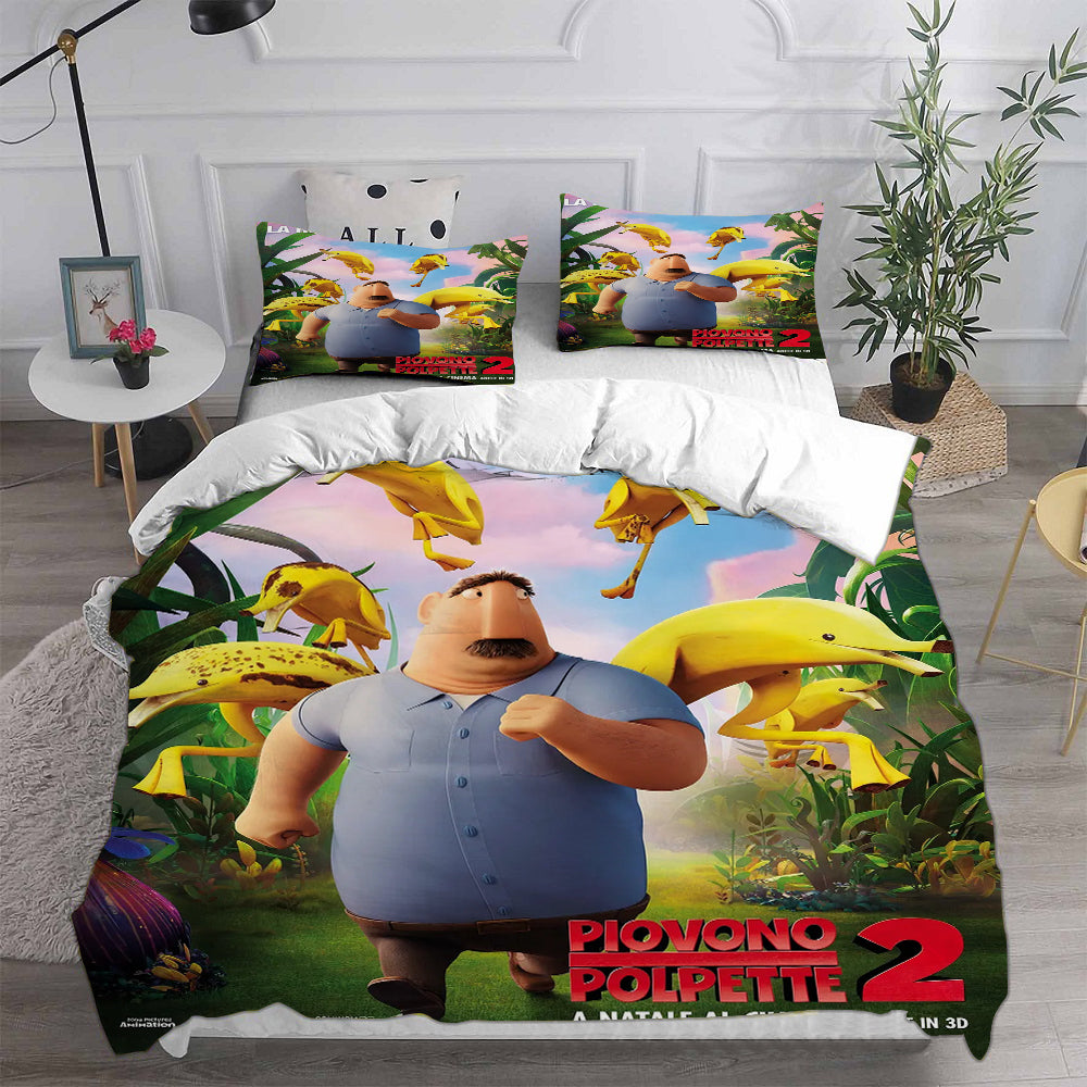 Cloudy with a Chance of Meatballs Cosplay Bedding Set Duvet Cover Pillowcases Halloween Home Decor