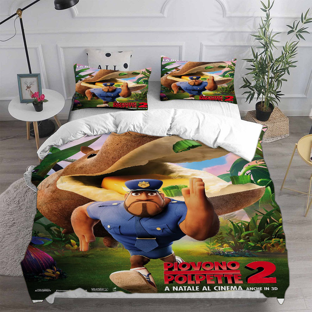 Cloudy with a Chance of Meatballs Cosplay Bedding Set Duvet Cover Pillowcases Halloween Home Decor