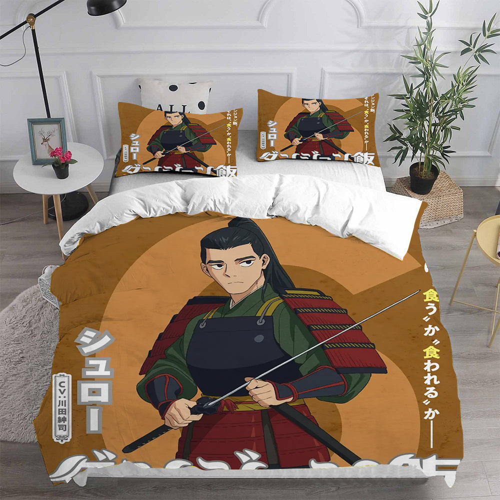 Delicious in Dungeon Cosplay Bedding Set Duvet Cover Pillowcases Halloween Home Decor