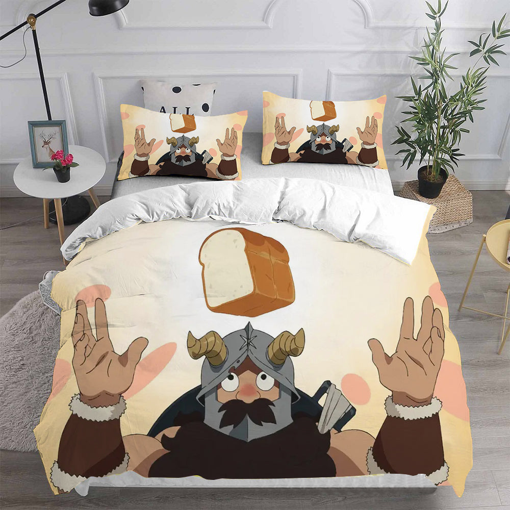 Delicious in Dungeon Cosplay Bedding Set Duvet Cover Pillowcases Halloween Home Decor