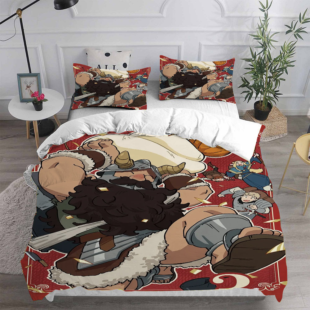 Delicious in Dungeon Cosplay Bedding Set Duvet Cover Pillowcases Halloween Home Decor