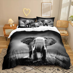Elephant Animal Bedding Set Duvet Cover Pillowcases Halloween Home Decor