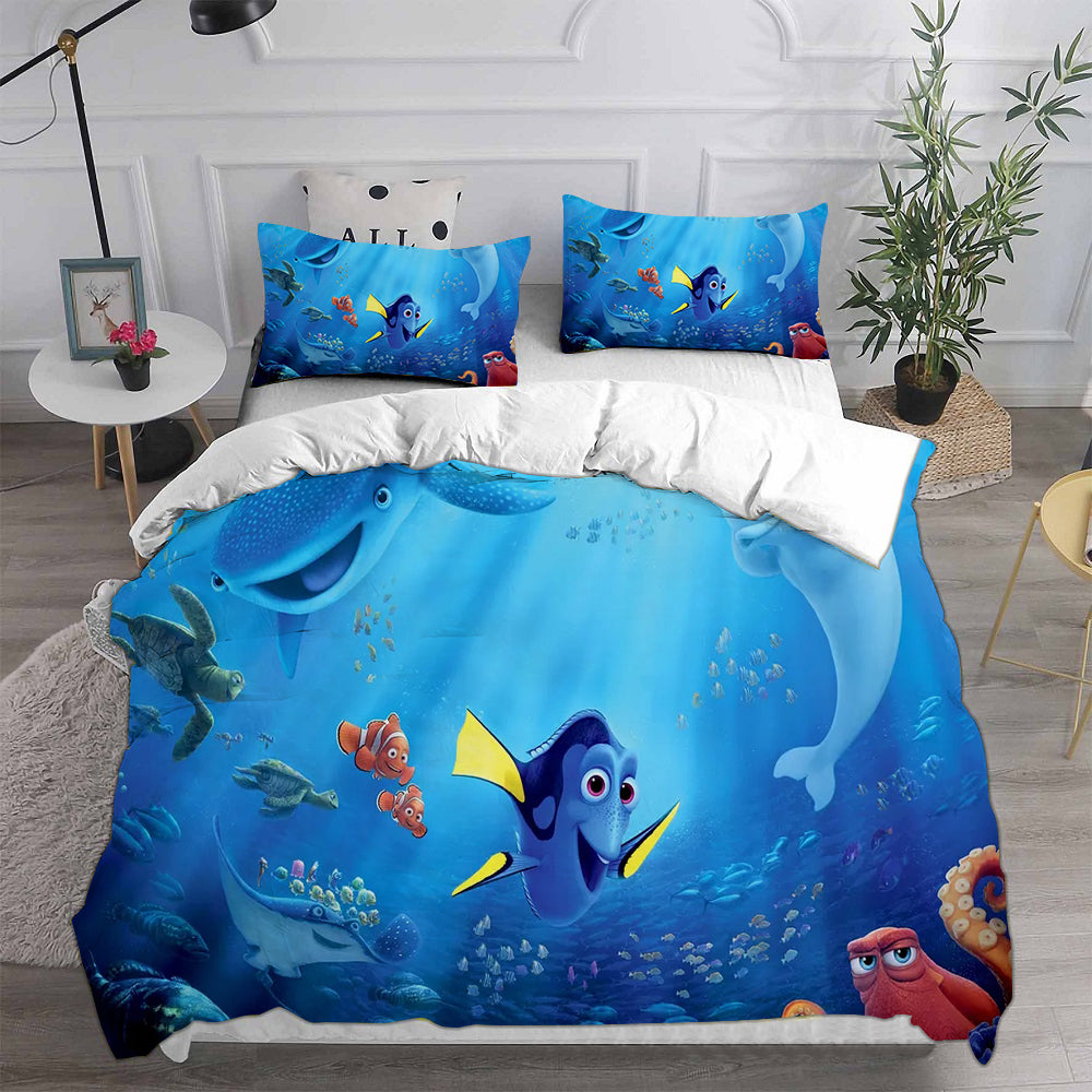 Finding Nemo Cosplay Bedding Set Duvet Cover Pillowcases Halloween Home Decor