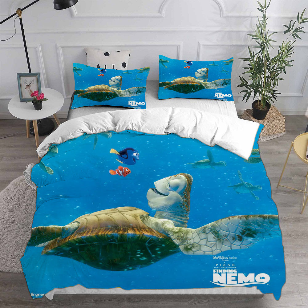 Finding Nemo Cosplay Bedding Set Duvet Cover Pillowcases Halloween Home Decor