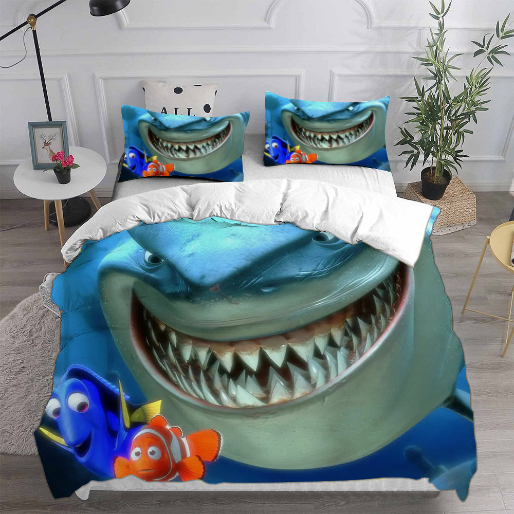 Finding Nemo Cosplay Bedding Set Duvet Cover Pillowcases Halloween Home Decor