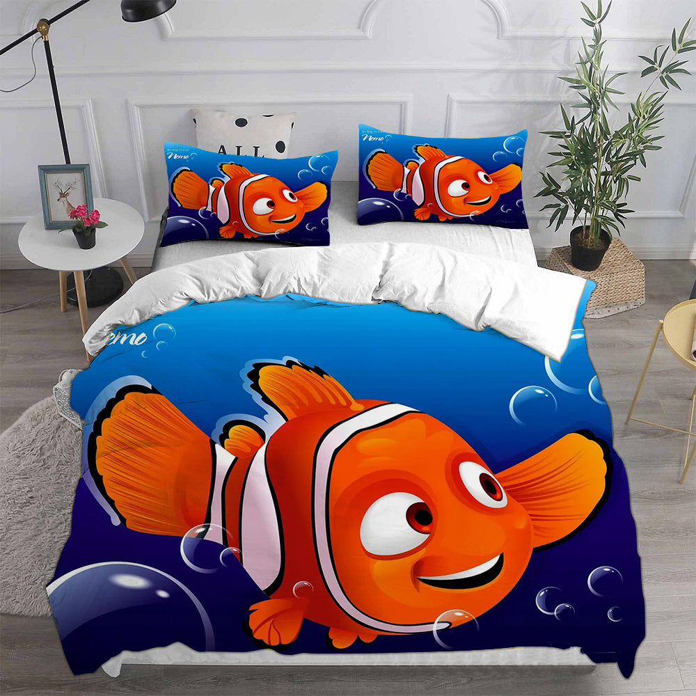 Finding Nemo Cosplay Bedding Set Duvet Cover Pillowcases Halloween Home Decor