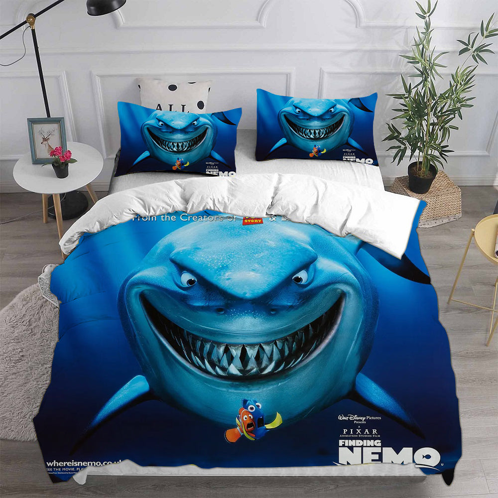 Finding Nemo Cosplay Bedding Set Duvet Cover Pillowcases Halloween Home Decor