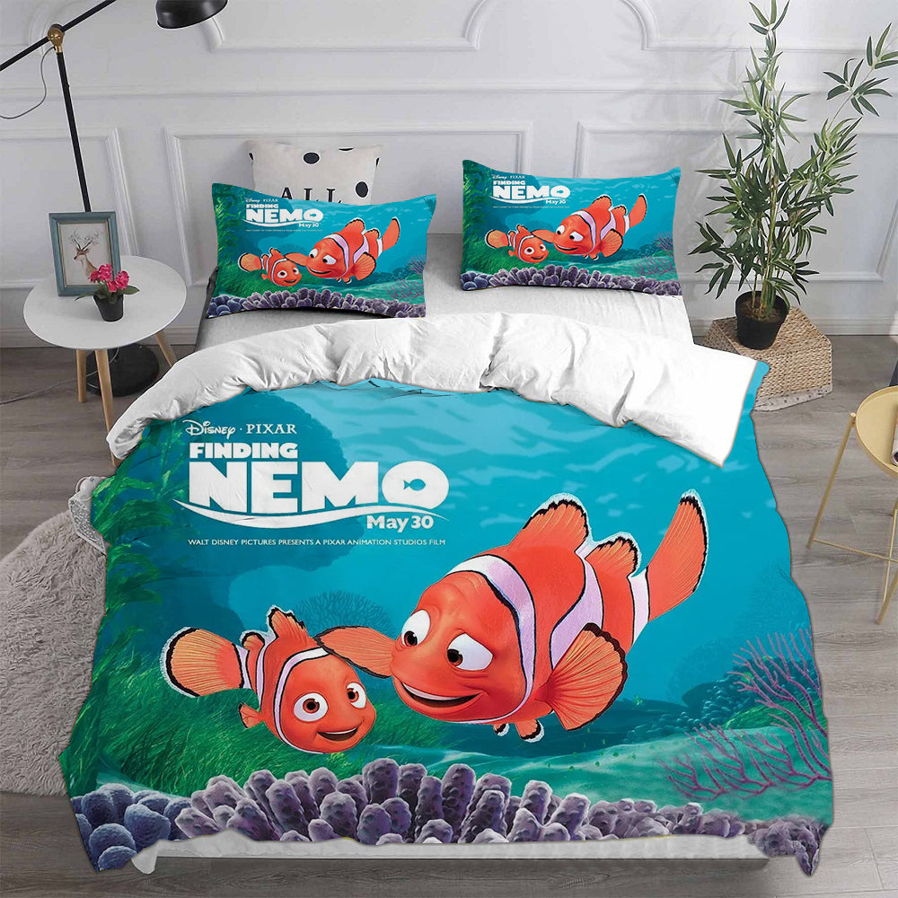 Finding Nemo Cosplay Bedding Set Duvet Cover Pillowcases Halloween Home Decor