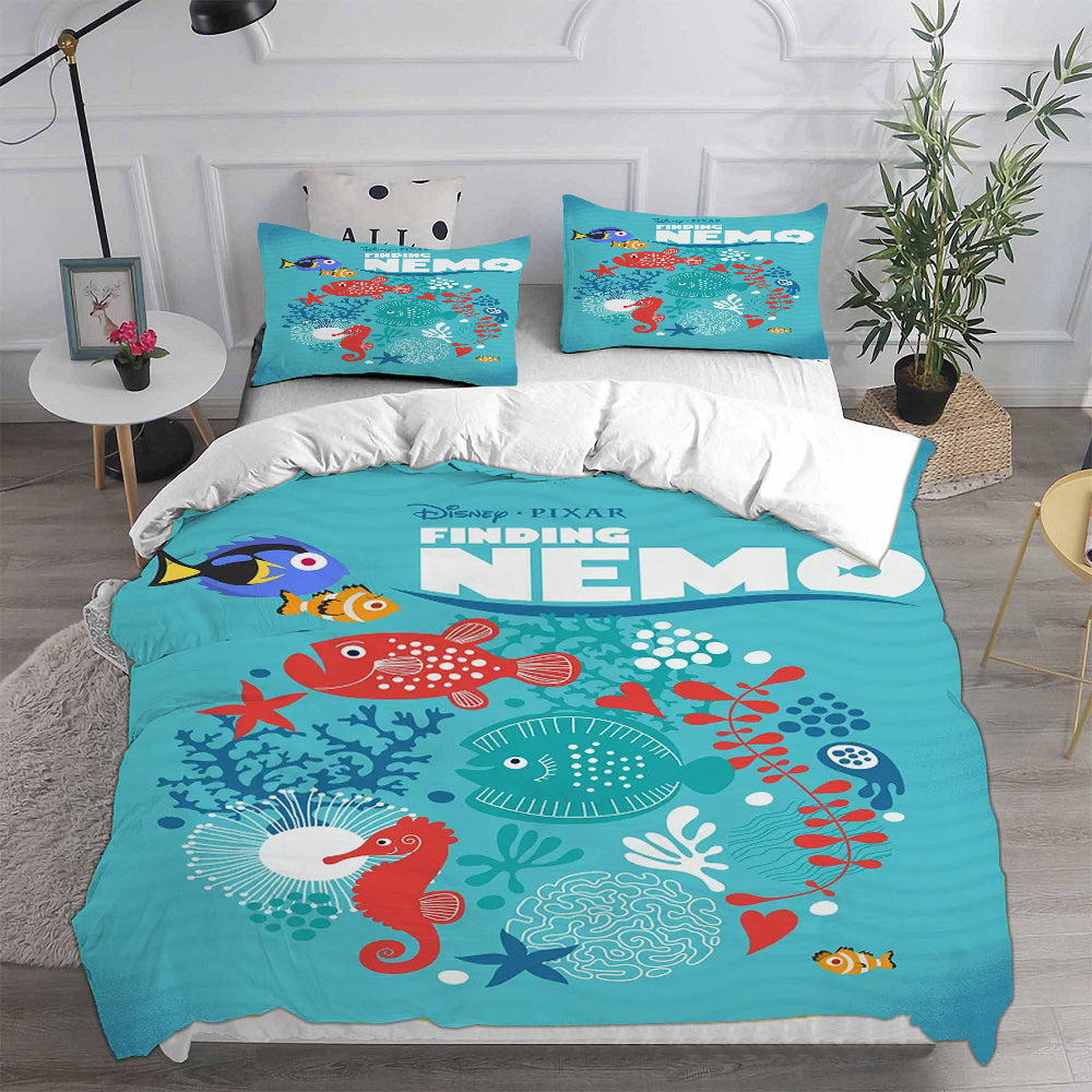 Finding Nemo Cosplay Bedding Set Duvet Cover Pillowcases Halloween Home Decor