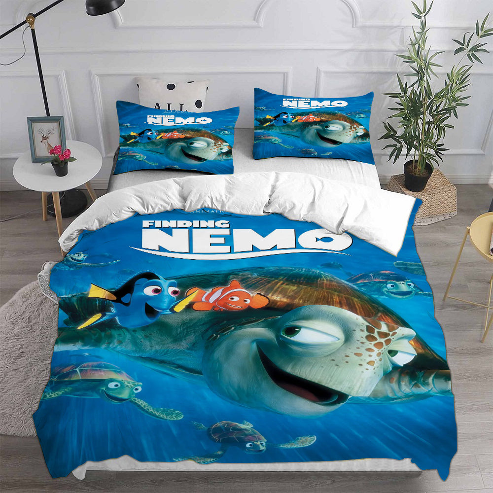 Finding Nemo Cosplay Bedding Set Duvet Cover Pillowcases Halloween Home Decor