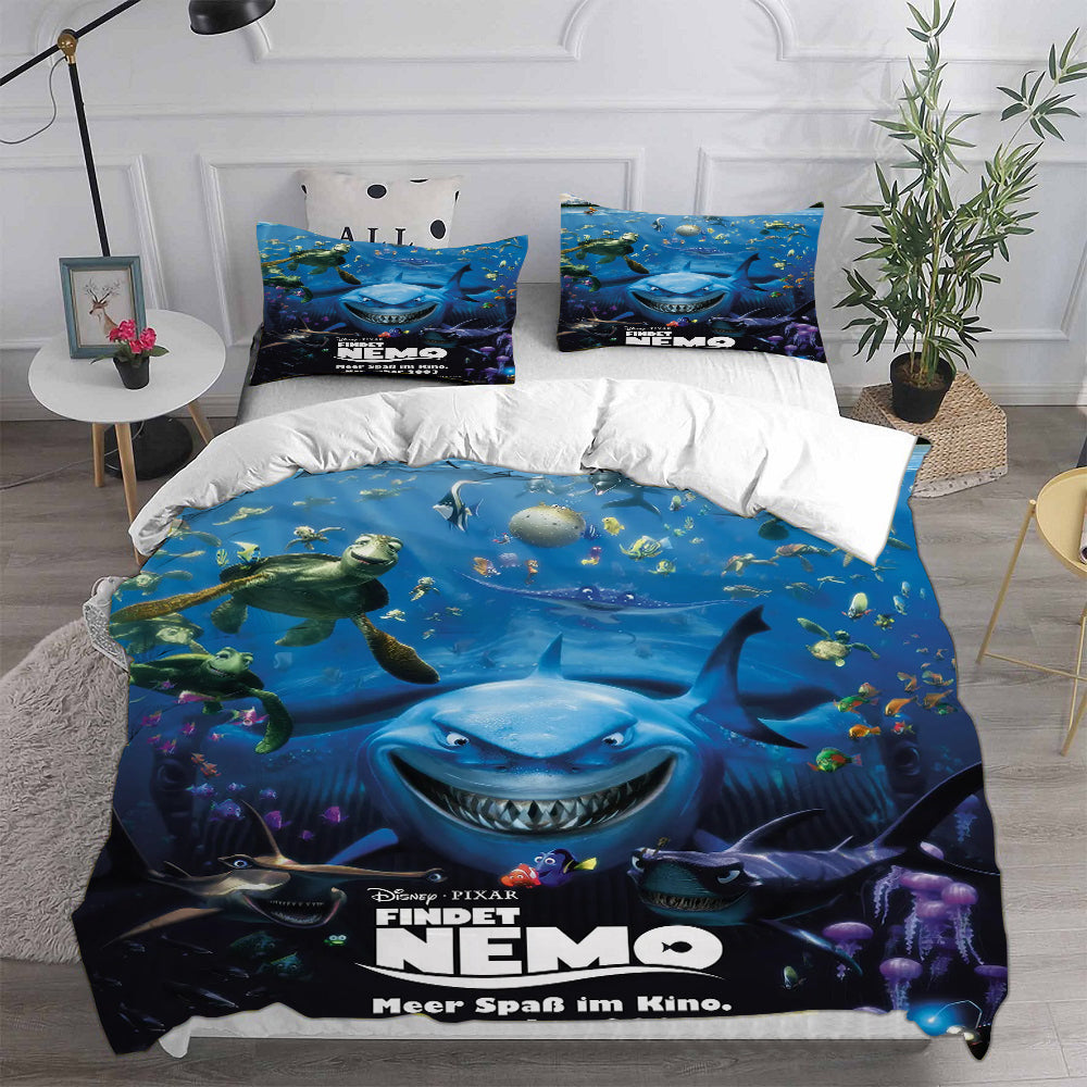 Finding Nemo Cosplay Bedding Set Duvet Cover Pillowcases Halloween Home Decor