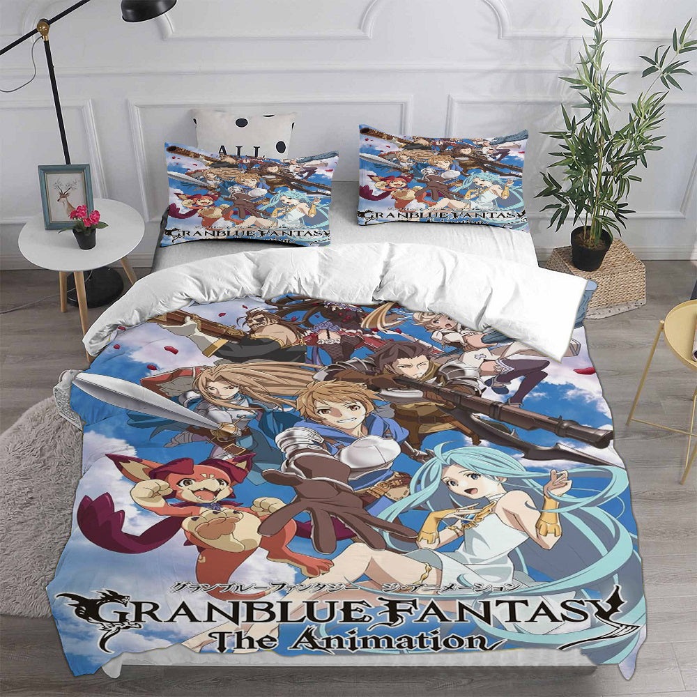 Granblue Fantasy Cosplay Bedding Set Duvet Cover Pillowcases Halloween Home Decor