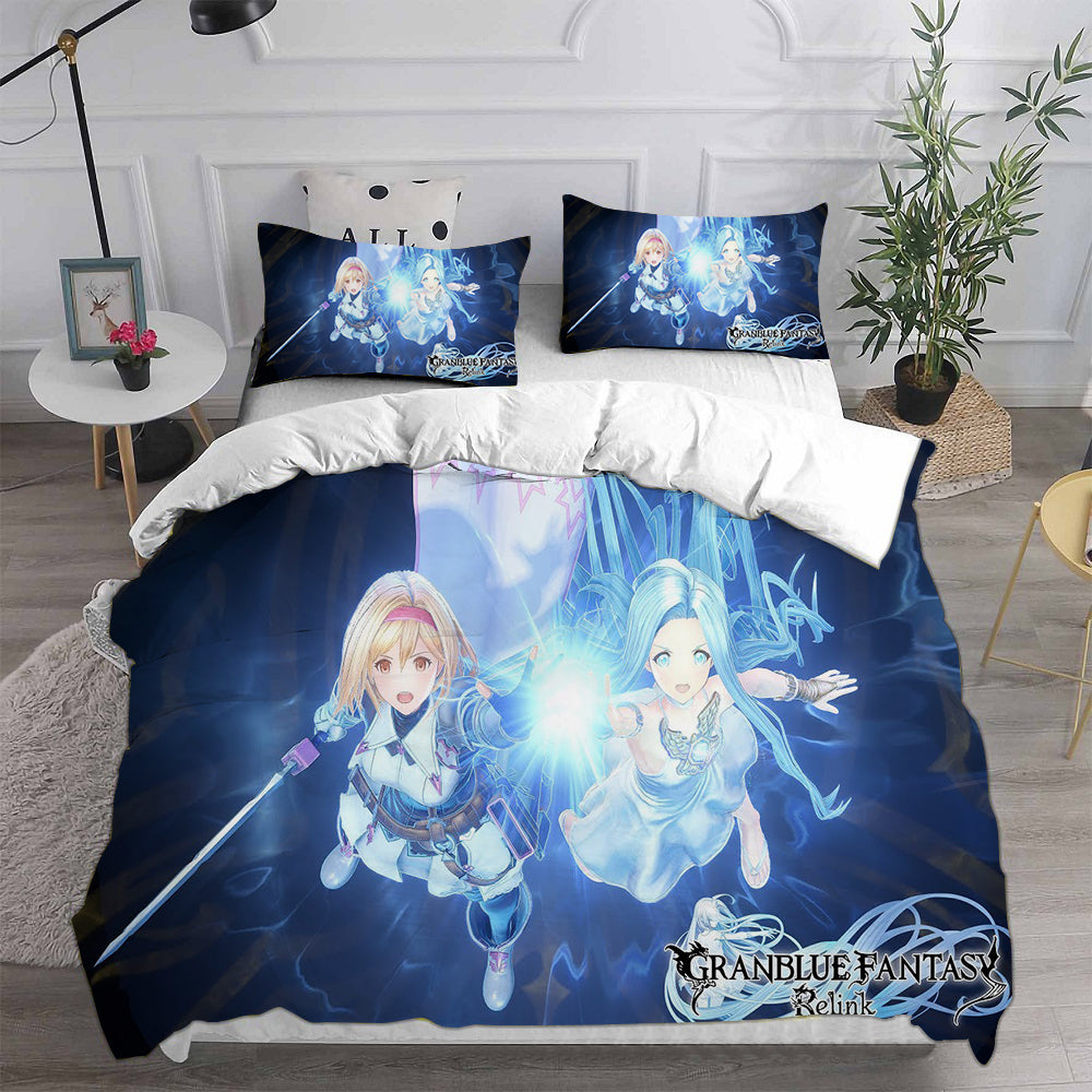 Granblue Fantasy Cosplay Bedding Set Duvet Cover Pillowcases Halloween Home Decor