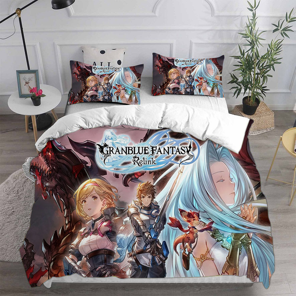 Granblue Fantasy Cosplay Bedding Set Duvet Cover Pillowcases Halloween Home Decor