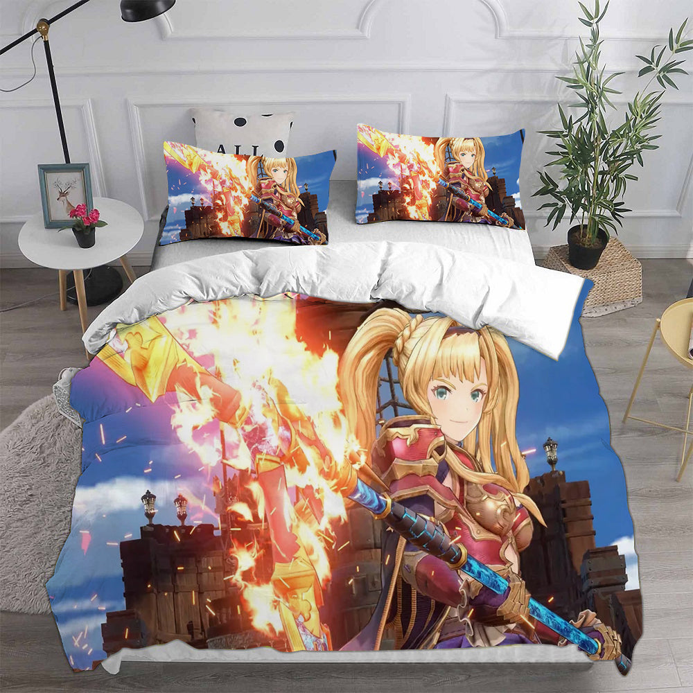 Granblue Fantasy Cosplay Bedding Set Duvet Cover Pillowcases Halloween Home Decor