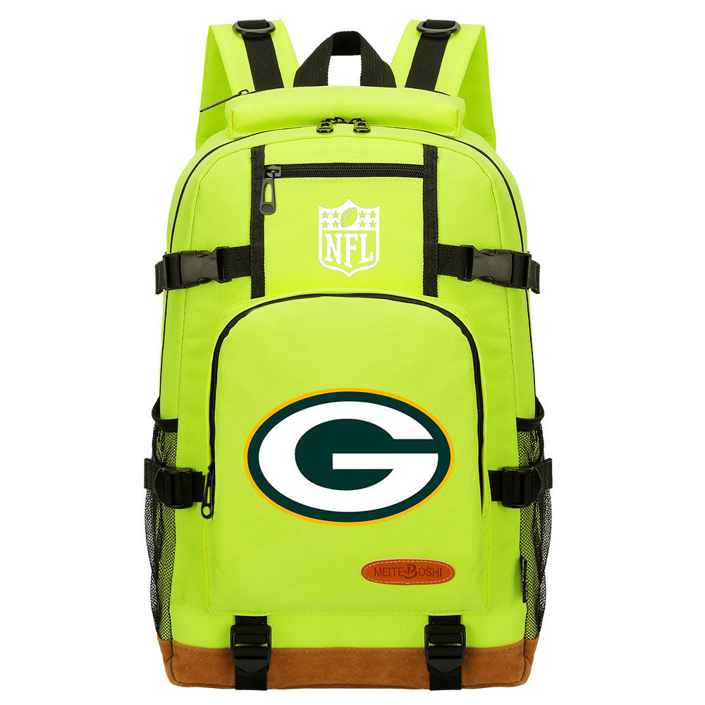 Green Bay Packers Football Team Rugby Waterproof Backpack School Notebook Travel Bag