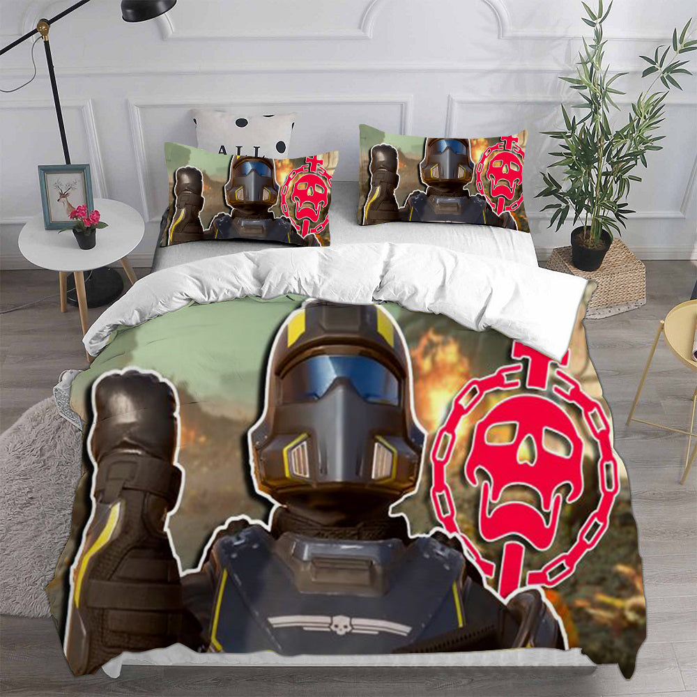 Helldivers 2 Cosplay Bedding Set Duvet Cover Pillowcases Halloween Home Decor