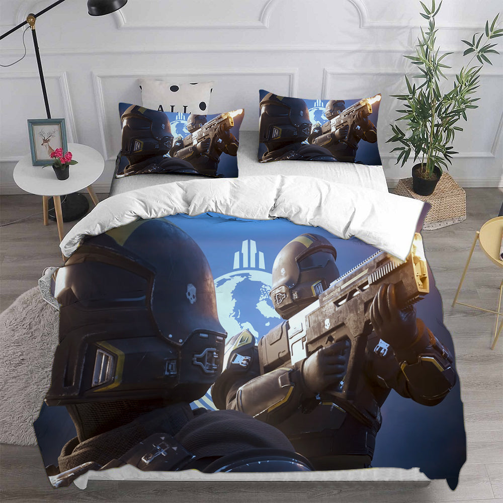 Helldivers 2 Cosplay Bedding Set Duvet Cover Pillowcases Halloween Home Decor