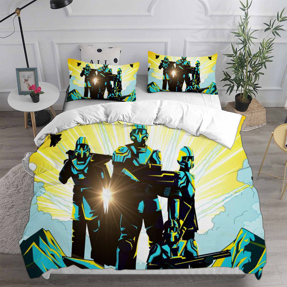 Helldivers 2 Cosplay Bedding Set Duvet Cover Pillowcases Halloween Home Decor