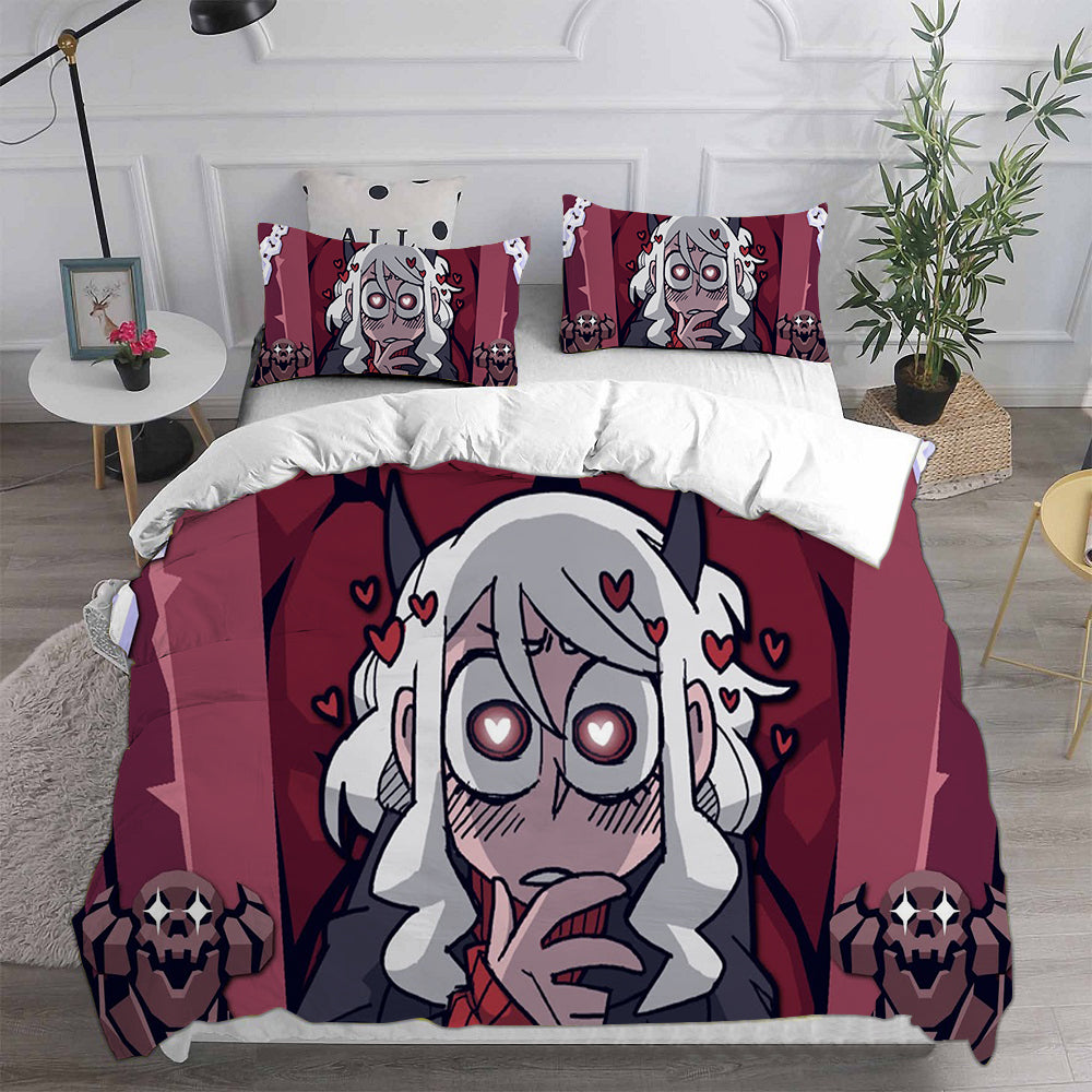 Helltaker Cosplay Bedding Set Duvet Cover Pillowcases Halloween Home Decor