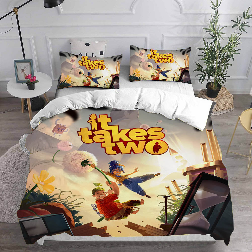 It Takes Two Cosplay Bedding Set Duvet Cover Pillowcases Halloween Home Decor