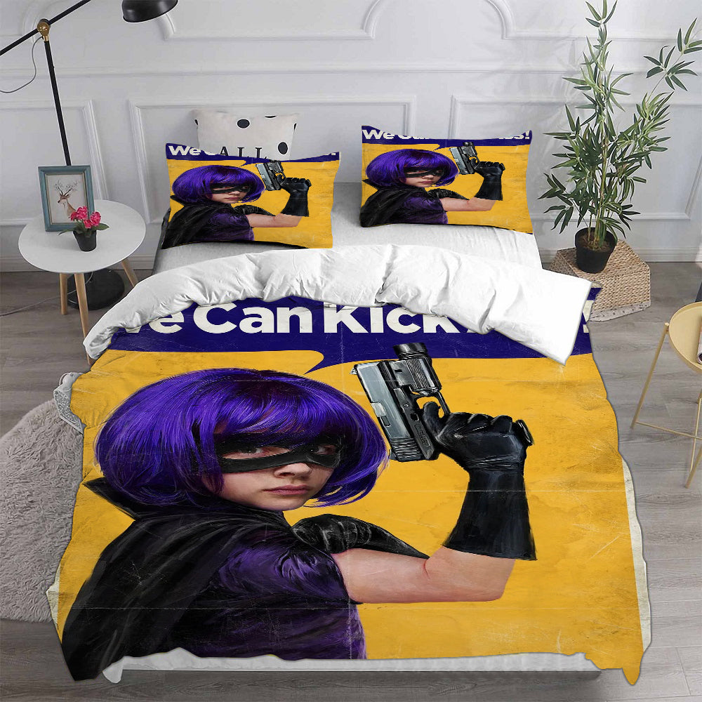 Kick Ass Cosplay Bedding Set Duvet Cover Pillowcases Halloween Home Decor