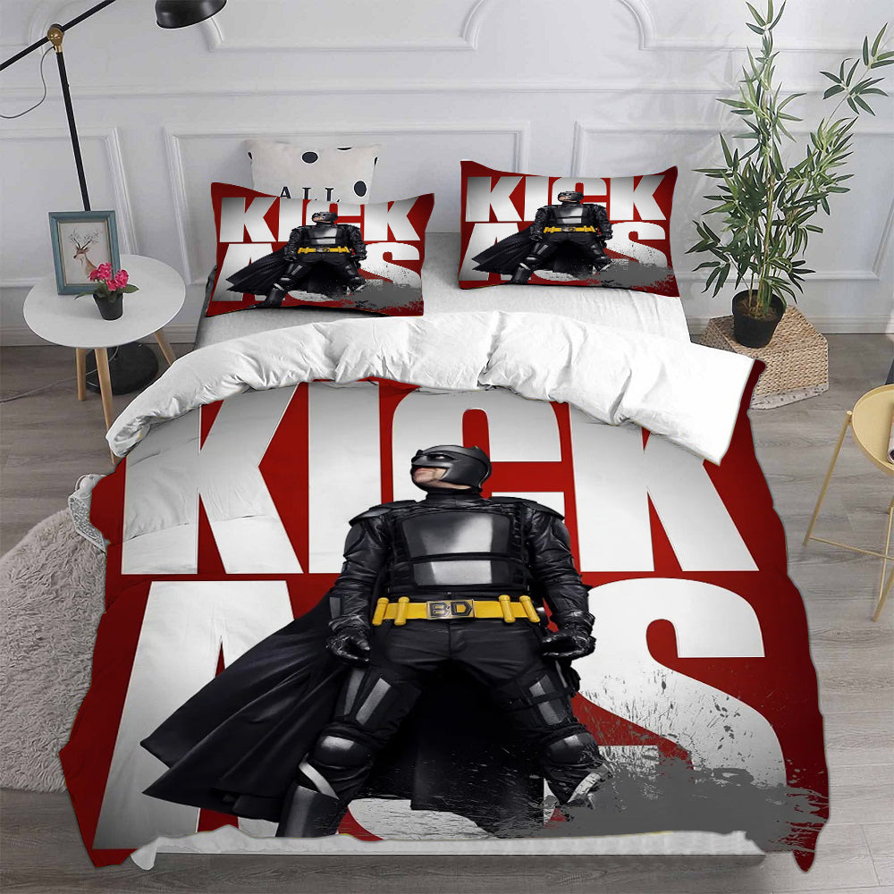 Kick Ass Cosplay Bedding Set Duvet Cover Pillowcases Halloween Home Decor